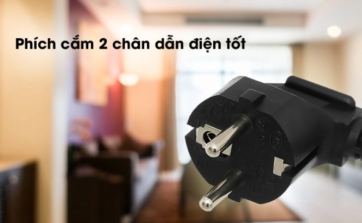 Phích cắm của dây nguồn đa năng DMAX 0.85m DD-004-BLACK-0.85M có 2 chân, cho khả năng dẫn điện tốt Phích cắm của dây nguồn đa năng DMAX 0.85m DD-004-BLACK-0.85M có 2 chân, cho khả năng dẫn điện tốt
