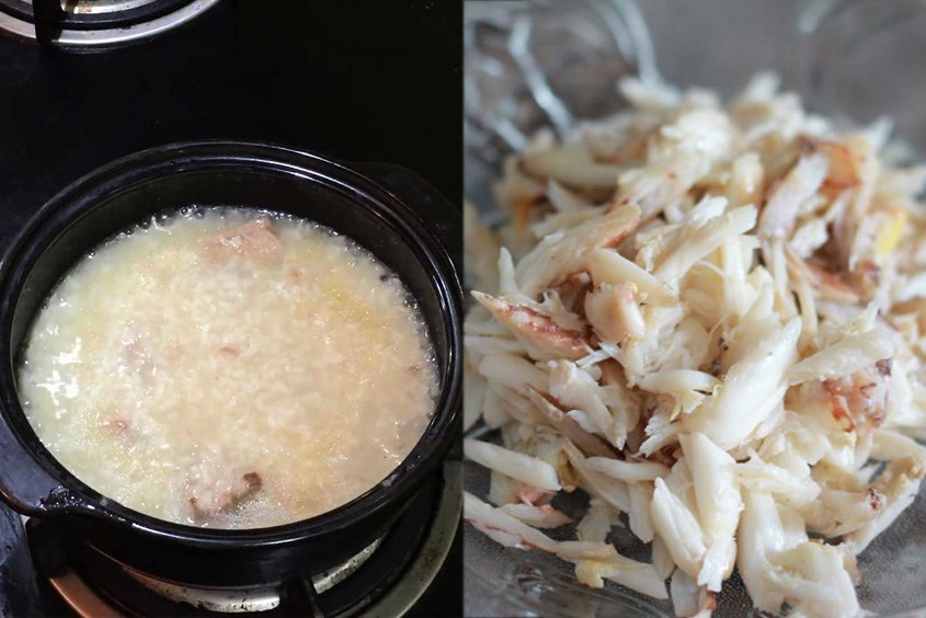 Cháo cua khoai lang cho bé bổ dưỡng
