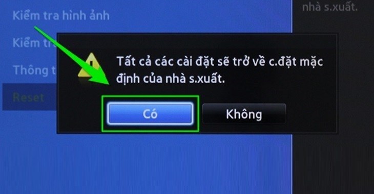 Khôi phục cài đặt gốc có thể giúp khắc phục lỗi tivi Samsung bị sọc màn hình