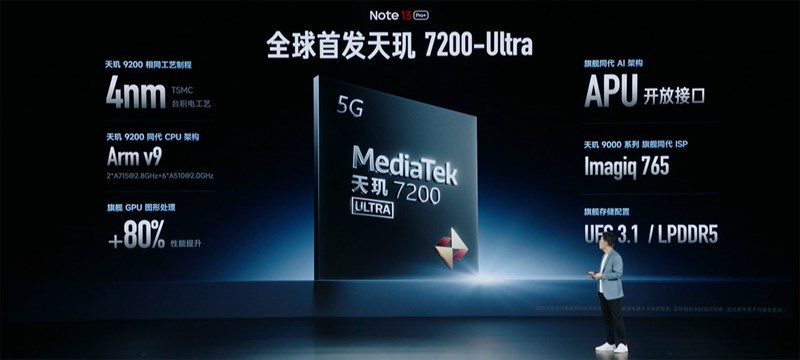 Redmi Note 13 Pro Plus sở hữu con chip Dimensity 7200 Ultra với hiệu năng ấn tượng