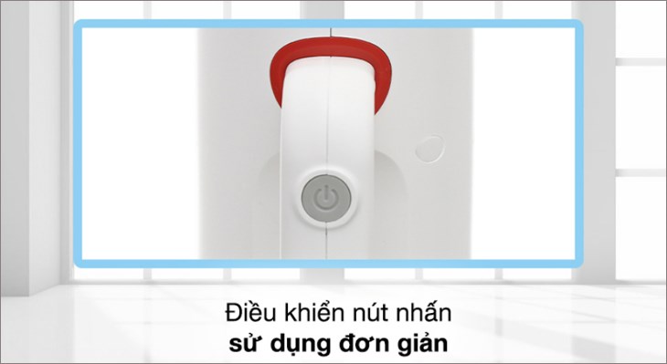 Nhấn nút On/Off để bật máy hút bụi đệm giường Deerma CM1300 