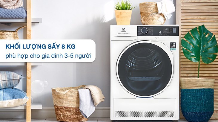 Máy sấy bơm nhiệt Electrolux UltimateCare 8 kg EDH804H5WB đảm bảo an toàn cao cho người dùng 