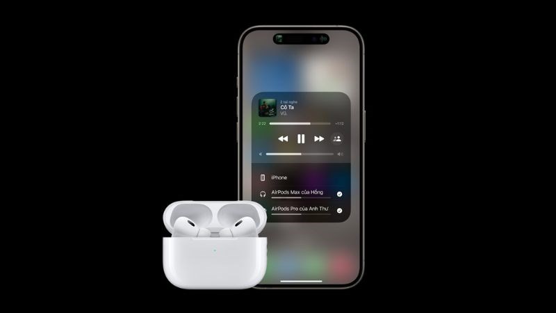 iPhone làm việc hoàn hảo với AirPods.