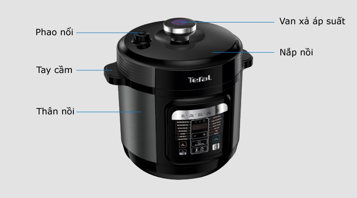 Nồi áp suất điện Tefal CY601868 6 lít có vỏ ngoài bằng nhựa cách nhiệt chắc chắn, sử dụng an toàn