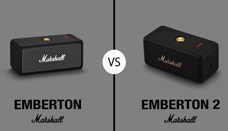 Loa Marshall Emberton 2 vs Emberton 1 có thiết kế không qua khác biệt khi nhìn bằng mắt thường