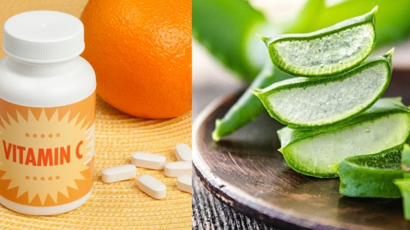 Mặt nạ vitamin C và nha đam giúp làm sáng da, giảm nếp nhăn