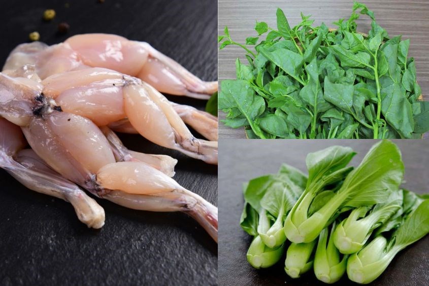 Công thức canh thịt ếch bằm nấu rau xanh đơn giản