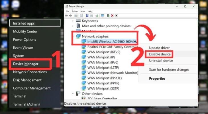 Đầu tiên cần mở cửa sổ Device Manager