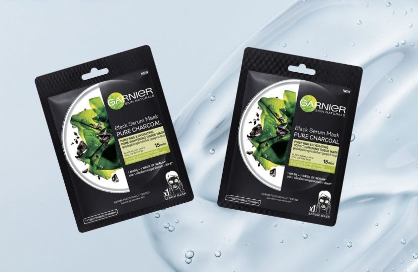 Mặt nạ tinh chất Garnier rong biển, than tre hỗ trợ trị mụn