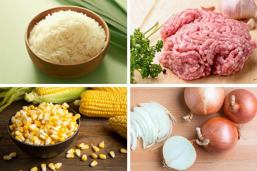 Nâu cháo thịt heo ớt chuông cho bé với bắp thơm ngon Nấu cháo thịt heo ớt chuông cho bé với bắp