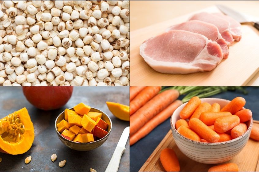 Cách nấu cháo thịt heo hạt sen ăn dặm cho bé