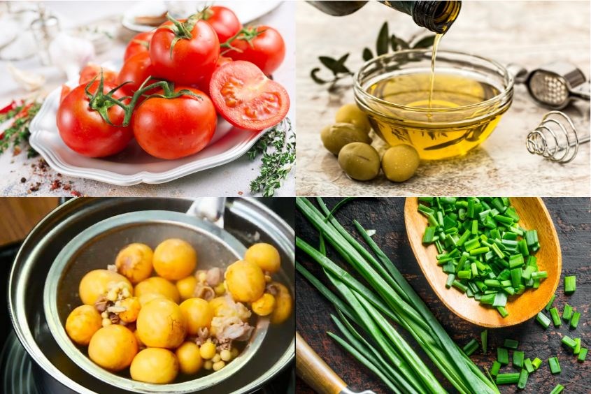 Cháo trứng gà non cho bé nấu với cà chua