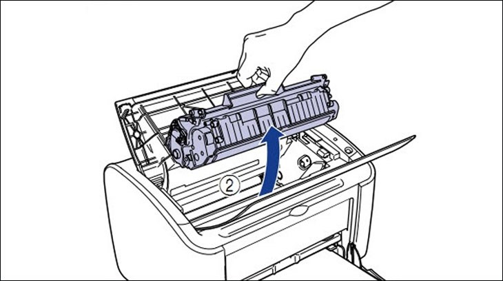 Mở nắp máy in rút hộp mực ra khỏi máy nhẹ nhàng