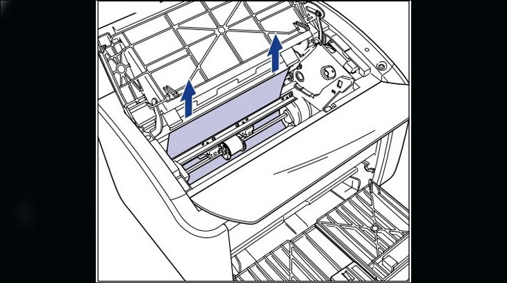  Kéo tờ giấy bị kẹt nhẹ nhàng, từ từ để không bị rách về phía bạn