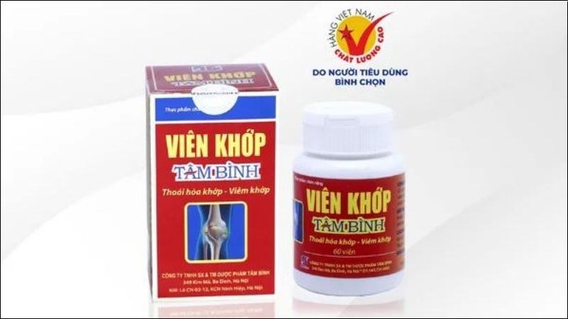 Viêm khớp Tâm Bình được niêm yết với mức giá 96.000đ/hộp 60 viên