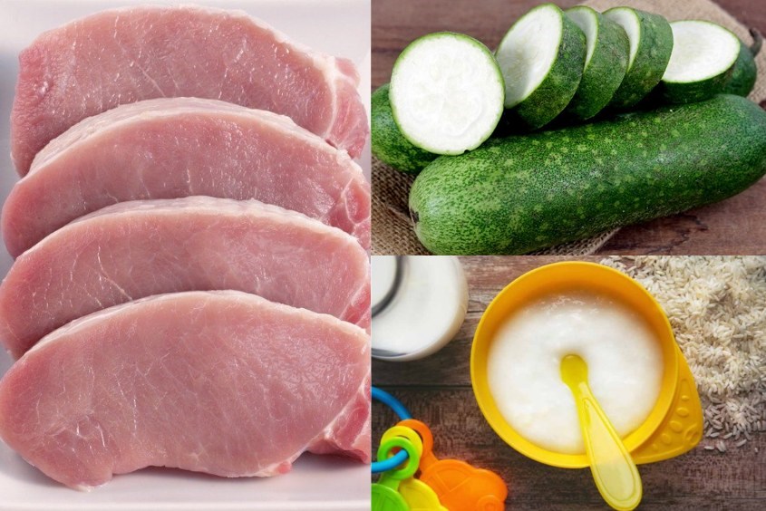 Cháo thịt heo bí xanh cho bé ăn dặm đơn giản