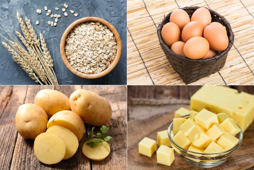 Cháo yến mạch trứng gà cho bé ăn dặm cùng khoai tây