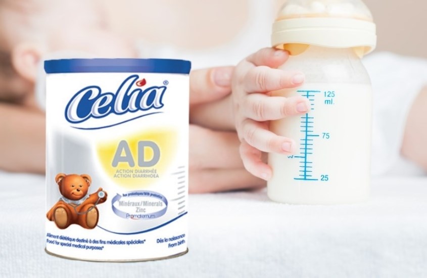 Sữa Celia AD chứa các loại protein dễ tiêu hóa và các loại carbohydrate dễ tiêu hóa cho bé bị tiêu chảy
