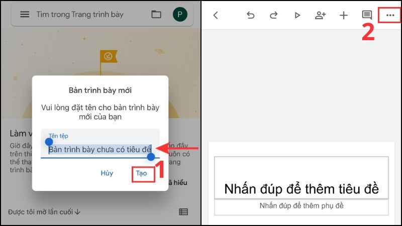 Đặt tên cho bản trình bày mới