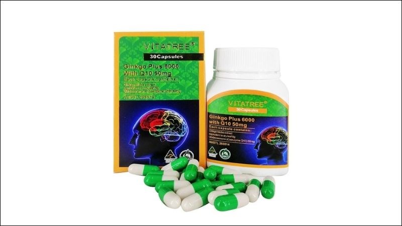 Viên bổ não Vitatree Ginkgo Plus with Q10 giúp tăng cường não bộ