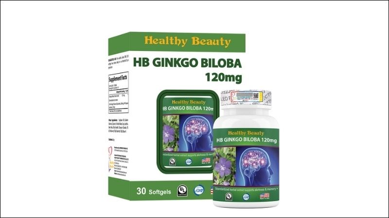 Viên uống bổ não Healthy Beauty Ginkgo Biloba giúp cải thiện chức năng của não bộ 