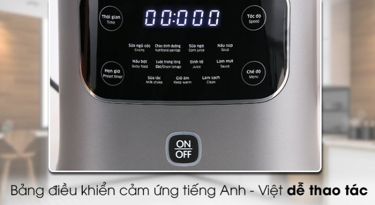 Máy có bảng điều khiển cảm ứng có chỉ dẫn tiếng Anh - Việt dễ hiểu, tùy chỉnh chính xác