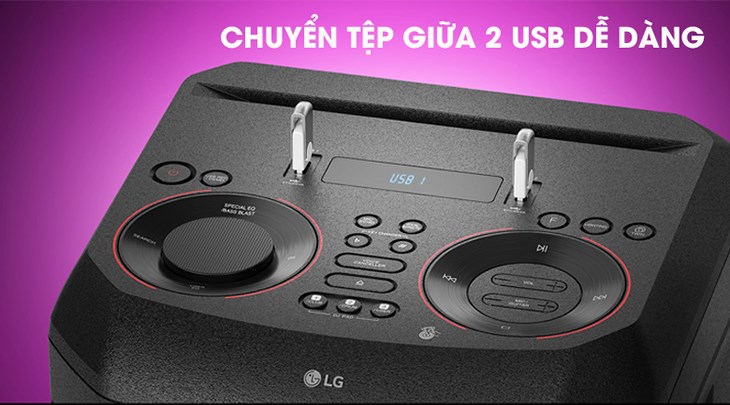 Loa LG XBoom RN5 tích hợp  tính năng Copy USB to USB giúp bạn dễ dàng chuyển đổi dữ liệu ngay trên loa