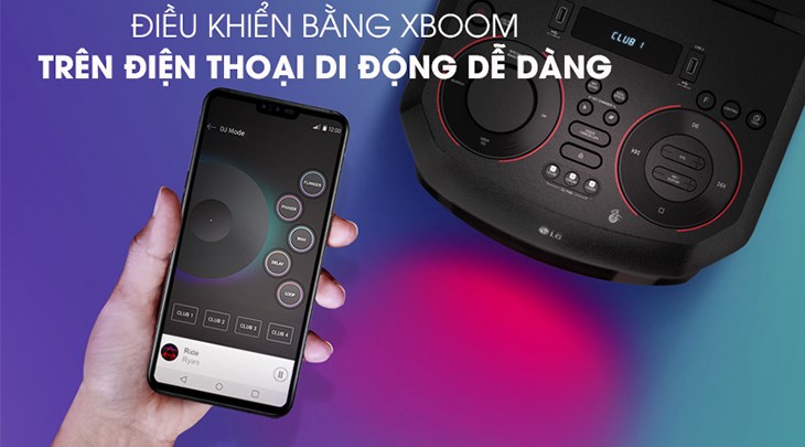 Loa LG XBoom RN5 điều khiển bằng điện thoại dễ dàng, tiện lợi qua ứng dụng XBoom