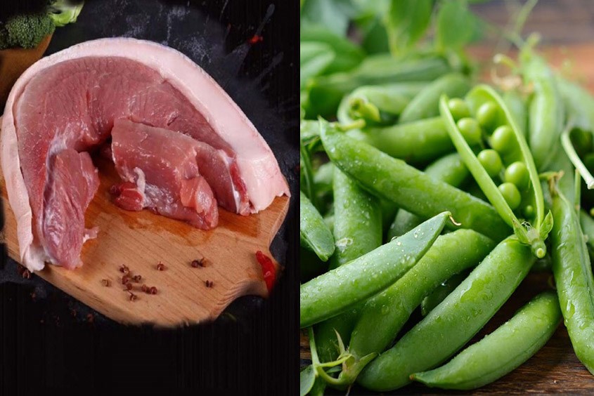 Cháo thịt heo đậu Hà Lan cho bé ăn dặm