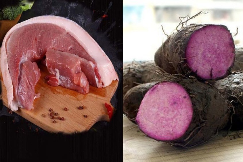 Cháo thịt heo khoai mỡ cho bé ăn dặm