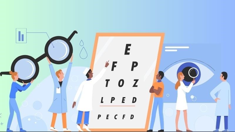 Bác sĩ tiến hành thăm khám mắt để tìm ra nguyên nhân gây bệnh