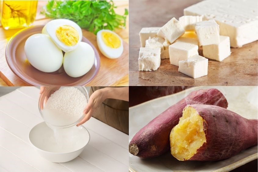 Cách làm cháo trứng gà khoai lang cho bé với phô mai