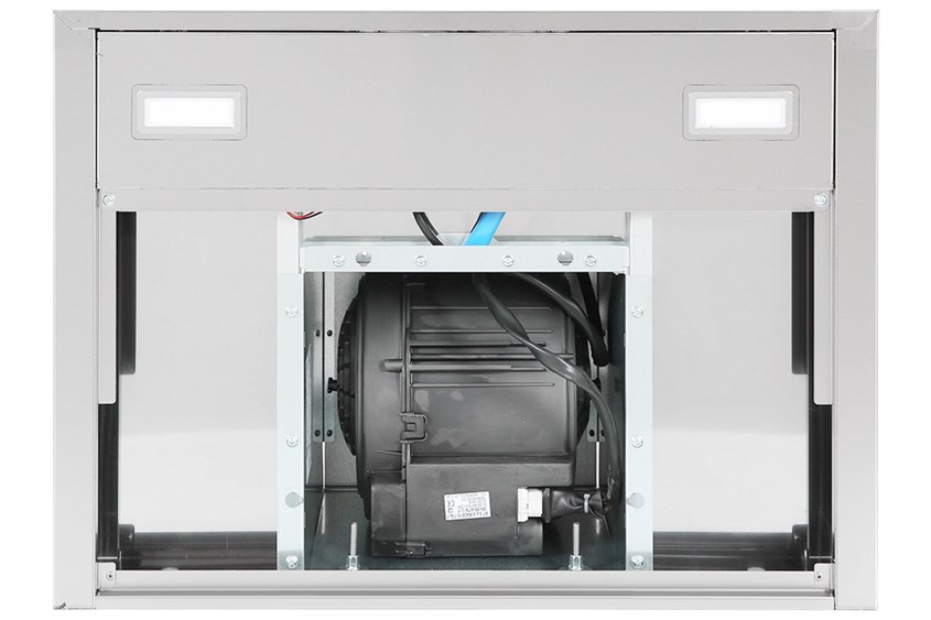 Máy hút mùi áp tường Smeg KBT600XE (536.84.433) tích hợp 2 chế độ gồm hút đẩy trực tiếp bằng đường ống dẫn đường kính 15 cm và hút xả tuần hoàn bằng than hoạt tính 