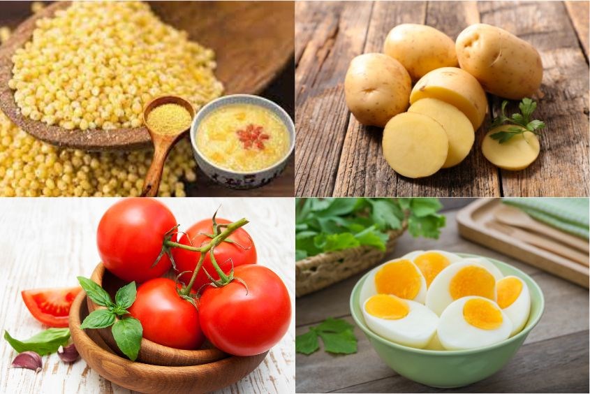 Món cháo trứng cà chua cho bé ăn dặm làm từ hạt kê