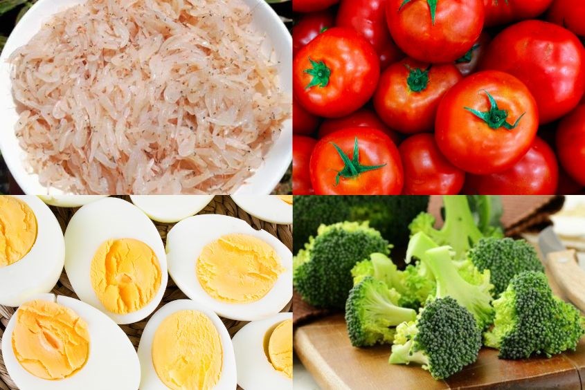 Cháo trứng cà chua cho bé ăn dặm nấu với ruốc