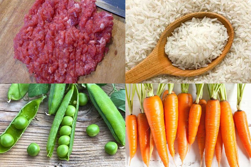 Cháo thịt bò đậu Hà Lan cho bé ăn dặm bổ sung dinh dưỡng