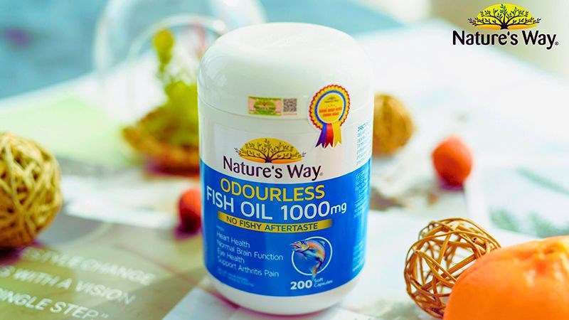 Viên uống Natures Way Odourless Fish Oil 1000mg bổ não sáng mắt