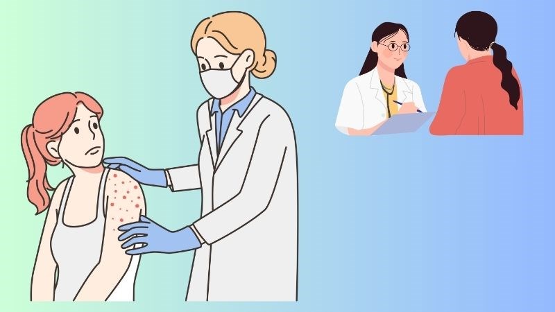 Bác sĩ có thể tiến hành thăm khám những đặc điểm dị ứng để chẩn đoán