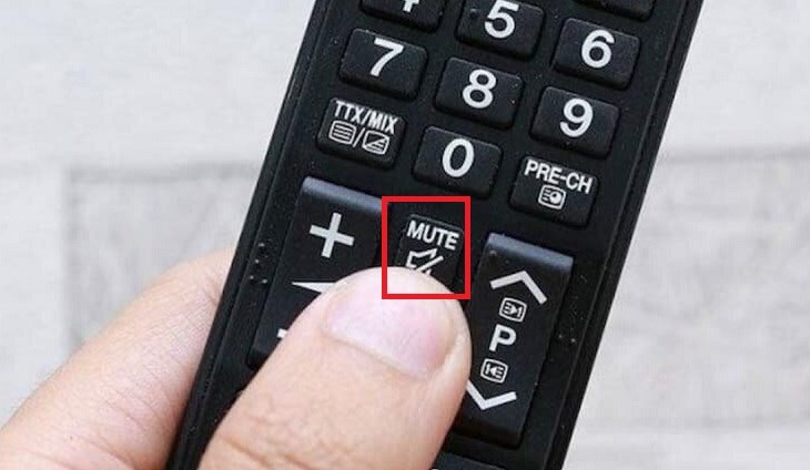 Nhấn nút Mute trên điều khiển để khắc phục lỗi mất tiếng của tivi Casper