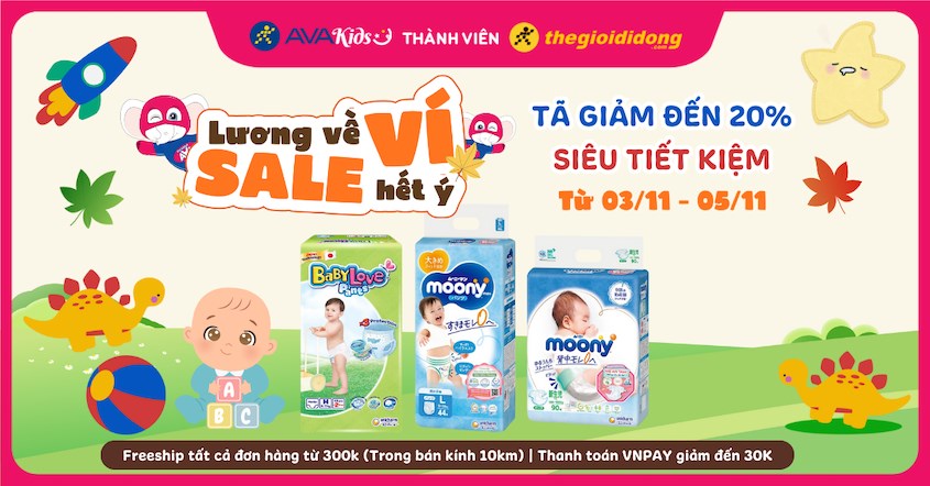 Cuối tuần tã giảm đến 20% siêu tiết kiệm Cuối tuần tã giảm đến 20% siêu tiết kiệm