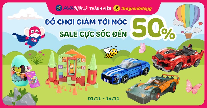 Đồ chơi giảm tới nóc, sale cực sốc đến 50%.