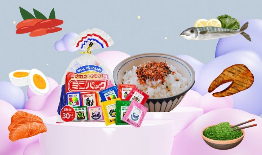 Gia vị rắc cơm Tanaka có 6 vị khác nhau