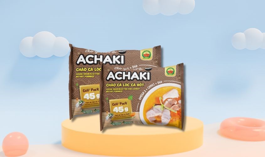 Cháo ăn liền Achaki vị cá lóc, cà rốt gói 72g (từ 1 tuổi)