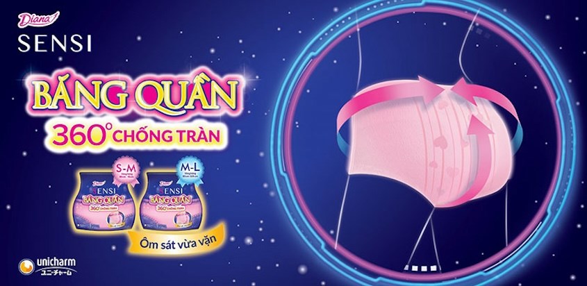 Băng quần ban đêm Diana Sensi 360° chống tràn