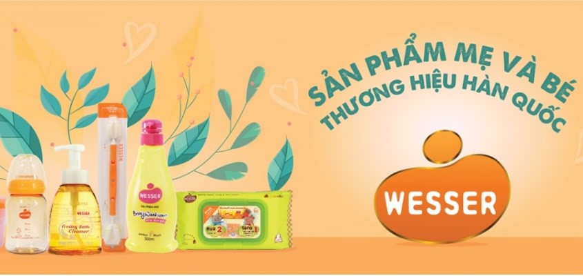 Thương hiệu Wesser nổi tiếng với các sản phẩm chăm sóc trẻ nhỏ