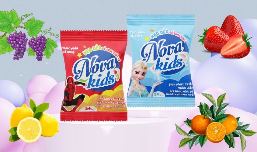 Kẹo dẻo Nova Kids có hương vị đa dạng từ trái cây