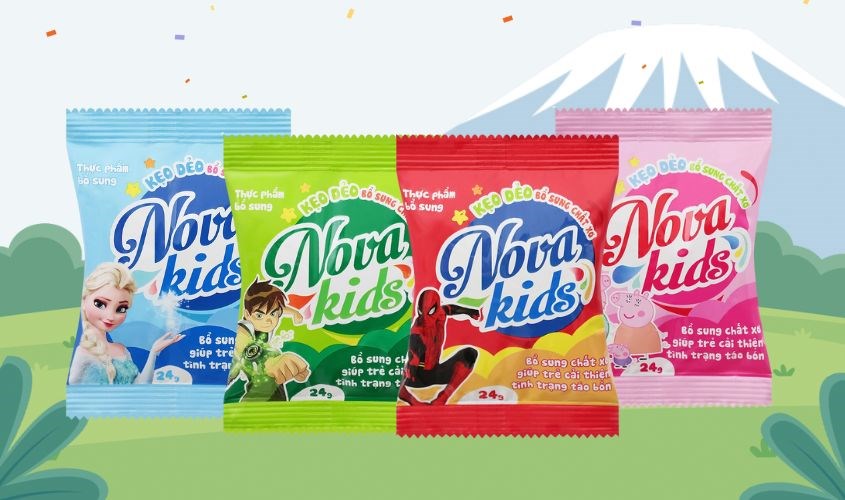 Kẹo dẻo Nova Kids bổ sung chất xơ 24g (từ 1 tuổi) - Màu ngẫu nhiên