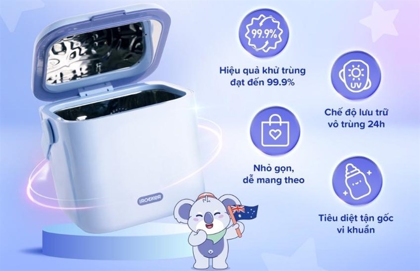 Máy tiệt trùng và sấy khô bình sữa di động IROCKER ST-002 Máy tiệt trùng và sấy khô bình sữa di động IROCKER ST-002