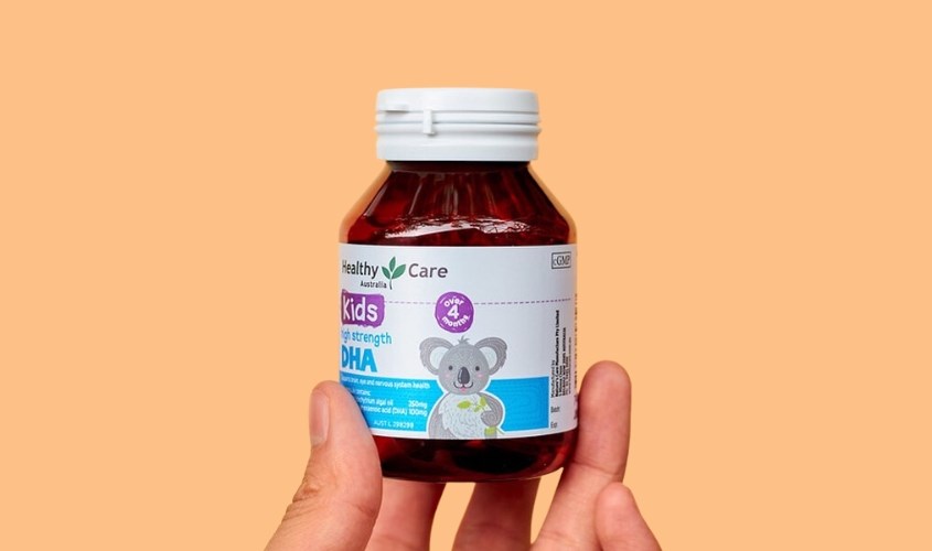 Viên uống Healthy Care Kids High Strength DHA bổ não 60 viên (từ 4 tháng)