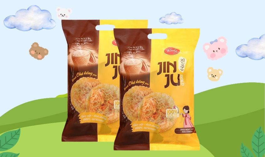 thuong-hieu-richy-cua-nuoc-nao-2 Bánh gạo Richy Jinju Gold vị chà bông gói 168g (từ 1 tuổi)